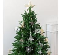 Festive Iron Ornaments for Hanging on Christmas Trees or Walls with Snowflake Bell Star Designs, Made of Sturdy Metal to Last Through the Holiday Season (I)