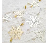Festive Iron Ornaments for Hanging on Christmas Trees or Walls with Snowflake Bell Star Designs, Made of Sturdy Metal to Last Through oliday Season (H)