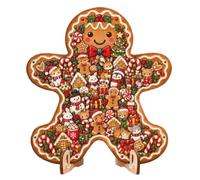 Festive Jigsaw Activity Wooden Holiday Game Seasonal Tabletop Decor | Holiday Puzzle Toys 20cm, For Teens Adults Collectors Families Gatherings Office Home Living Room Bedroom Study Apartment