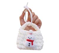 Festive Knit Keyring Wallet Soft Yarn Organizers for Keys Coin Seasonal Exchanging Present Keychain Coin Purse