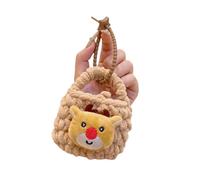 Festive Knit Keyring Wallet Soft Yarn Organizers for Keys Coin Seasonal Exchanging Present Loop Case