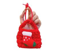 Festive Knit Keyring Wallet Soft Yarn Organizers for Keys Coin Seasonal Exchanging Present Loop Case