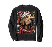 Festive Labrador Retriever in Santa Hat Winter Christmas Dog Sweatshirt