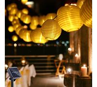 Festive Lantern String Lights, Indoor & Outdoor Use, Warm White, Easy to Assemble, Durable, Energy Efficient, 6.5M, 30 LED Solar Light Chain, Create M