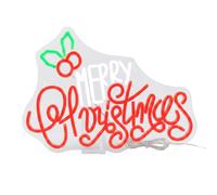 Festive LED Neon “Merry Christmas” Decorative Wall Colorful 30 x 42 cm - christmas neon led, led wall decor