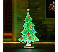 Festive Lights - 1.2m Infinity Mirror Christmas Tree 3D Freestanding Seasonal Decoration - 621 Multicoloured SMD LEDs, Mains Plug In, Indoor Outdoor Use, 5m Clear Lead Cable, Wooden Base, IP44 Rated