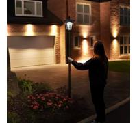 Festive Lights - 2.1m (7ft) Solar Traditional Victorian Style Lamp Post Light - 6 Cool White LEDs, Dual Brightness Settings, Static Mode - Outdoor Garden Feature, IP44 Rated, Fixing Options Included