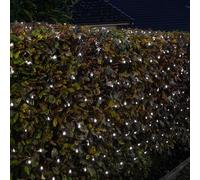 Festive Lights - 2.4m x 2.4m Christmas Multi Function 240 LED Clear White Net Light - Indoor Outdoor Battery Operated Home Garden Seasonal Lighting Decoration - with 6 Hour Timer