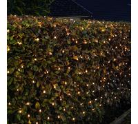 Festive Lights - 2.4m x 2.4m Christmas Multi Function 240 LED Warm White Net Light - Indoor Outdoor Battery Operated Home Garden Seasonal Lighting Decoration - with 6 Hour Timer