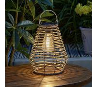 Festive Lights 26.5Cm Solar Hanging Rattan Style Maris Lantern