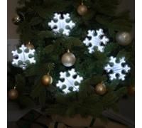 Festive Lights - 2m Christmas Snowflake 3D Infinity Mirror Effect Garland String Lights, 260 White SMD LEDs - Mains Plug in, 8 Hour Timer Function, Indoor Decorative Display, Acrylic Shapes, 5m Lead