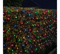Festive Lights - 2m x 1.2m Christmas Multi Function 160 LED Multicolour Net Light - Indoor Outdoor Battery Operated Home Garden Seasonal Lighting Decoration - with 6 Hour Timer