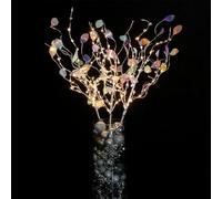 Festive Lights - 3 Pack 70cm Iridescent Christmas Stem Branch Twig Lights - Battery Operated 35 LED Warm White Indoor Jewelled Xmas Table Decoration with 6 Hour Timer