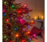 Festive Lights - 35.8m Traditional Filament Christmas Tree Retro Vintage Style Indoor Fairy String Lights - 240 Classic Multicolour Mini Bulbs, on Green Cable, with Spare Bulbs
