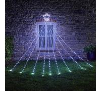 Festive Lights - 3m Outdoor Shooting Star Wall Mounted Christmas Silhouette - 400 Cool White LEDs, 9 Tail Light Display, Mains Plug in, IP44 Rated, 5m Power Cable, External House Tree Decoration