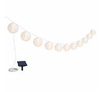 Festive Lights - 4.5m Solar Power Warm White Chinese Lantern String Lights with 10 LEDs - 14cm XL Lanterns, Outdoor Garden Decoration, IP44 Rated, 3m Lead Wire, 50cm Spacing - Summer Parties & Events