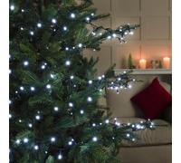 Festive Lights - 5.17m Christmas Fairy String Lights - 200 Clear White Flickering LEDs - Battery Operated Indoor/Outdoor Decoration - Perfect for Holiday Lighting and Festive Displays