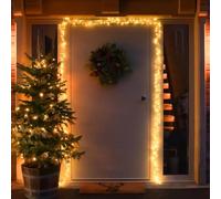 Festive Lights - 5.5m 880 LED Warm White Christmas Cluster String Lighting - 8 Display Functions, Indoor Outdoor Use, Clear Wire, IP44 Rated, Mains Plug in, 8m Lead Cable, Garland Fairy Decoration