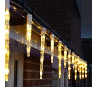 Festive Lights - 6.9m Christmas Multi Function Icicle Tube Remote Control Lights - 72 Warm & Cool White LEDs, 6 Hour Timer, Indoor Outdoor Seasonal Decoration, IP44 Rated, Mains Plug in, 5m Cable