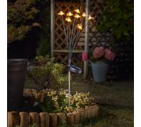 Festive Lights - 70cm Solar Garden Bee Stake Light with 8 Warm White LEDs - Weather Resistant Outdoor Decor, Adjustable Arms & Tiltable Panel - Automatic Dusk to Dawn Glow for Pathways & Borders