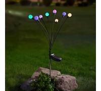 Festive Lights - 70cm Solar Garden Globe Stake Light, 8 Colour Changing Pastel LEDs - Weather Resistant Outdoor Decor, Adjustable Arms & Tiltable Panel - Auto Dusk to Dawn Glow for Pathways & Borders