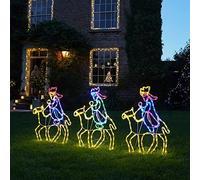 Festive Lights - 70cm Three Wise Men Christmas Silhouette Figures - 420 Multicoloured LEDs - Mains Powered Freestanding Indoor Outdoor Nativity Rope Light Motif Decoration