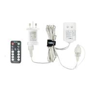 Festive Lights - ConnectGo 31V Small Transformer with 8 Functions, UK Plug - Clear Cable