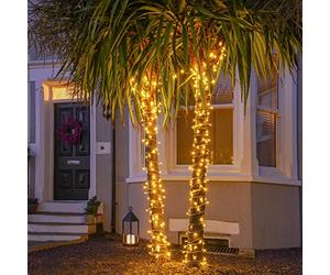 Festive Lights - ConnectGO Connectable Indoor & Outdoor Fairy Lights - Mains Powered LED String Lighting with Clear PVC Cable - Christmas, Garden, Home & Party (Warm White, 10m)