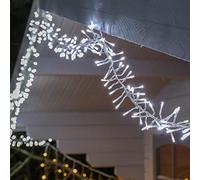 Festive Lights - ConnectGO Connectable Outdoor Cluster Lights - Mains Powered 300 White LEDs - Christmas, Garden, Home & Party (White, 4m)