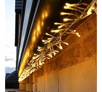 Festive Lights - ConnectGO Connectable Outdoor Cluster Lights - Mains Powered 300 White LEDs - Christmas, Garden, Home & Party (Warm White, 8m)