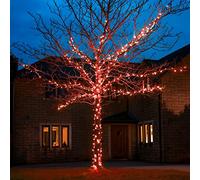 Festive Lights - ConnectGO Connectable Outdoor Fairy Lights - Mains Powered LED String Lighting - Christmas, Garden, Wedding & Party (Red, 40m)