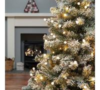 Festive Lights - ConnectGo® Outdoor LED Berry Lights, Connectable, Dark Green Cable - Warm White LEDs (5m, with Plug)