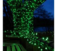 Festive Lights - ConnectPro® 10m / 33ft Outdoor Green 40 LED String Fairy Lights - Connectable, IP65 Waterproof, Heavy Duty Black Rubber Cable | Christmas, Garden, Commercial Lighting (with Plug)