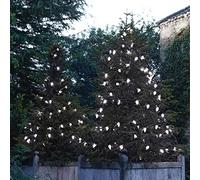 Festive Lights - ConnectPro® 20m Large Pinecone String Fairy Lights - 100 Clear White LEDs - IP65 Mains Powered Connectable System - Black Heavy Duty Rubber Cable
