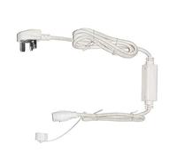 Festive Lights - ConnectPro 2m UK White Starter Plug - Festoon Fairy Light Extension Accessories - Connectable Outdoor Waterproof Rubber Cable