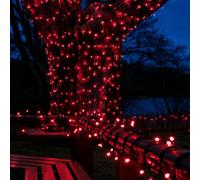 Festive Lights - ConnectPro® 30m / 98ft Outdoor Red 40 LED String Fairy Lights - Connectable, IP65 Waterproof, Heavy Duty Black Rubber Cable | Christmas, Garden, Commercial Lighting (with Plug)