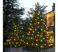 Festive Lights - ConnectPro® 30m Large Pinecone String Fairy Lights - 150 Multicolour LEDs - IP65 Mains Powered Connectable System - Black Heavy Duty Rubber Cable