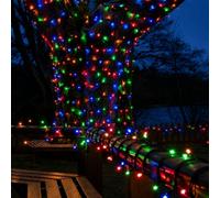 Festive Lights - ConnectPro® 5m / 16ft Outdoor Multicolour 40 LED String Fairy Lights - Connectable, IP65 Waterproof, Heavy Duty Black Rubber Cable | Christmas, Garden, Commercial Lighting (With Plug)