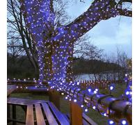 Festive Lights - ConnectPro Outdoor LED String Fairy Lights - Connectable - IP65 Rubber Black Cable | Wedding, Christmas, Garden, Commercial, Party (Blue w/Plug, 5m)
