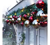Festive Lights ConnectPro Pre-Lit Garland Christmas Decoration - Connectable IP65 Lighting (40 LEDs Per 3 Metre Length/Connect Up To 100m) - Mains Powered (Baubles With Plug, 15m)