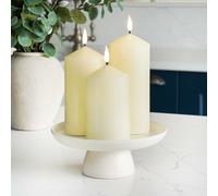 Festive Lights Ember™ Battery Chapel Ivory Candle, Trio