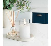 Festive Lights Ember™ Battery Hurricane Glass Candle, 12.5Cm