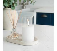 Festive Lights Ember™ Battery Hurricane Glass Candle, 15Cm