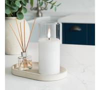 Festive Lights Ember™ Battery Hurricane Glass Candle, 17.5Cm