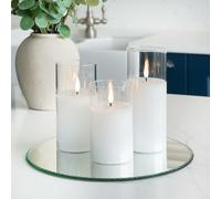 Festive Lights Ember™ Battery Hurricane Glass Candle, Trio