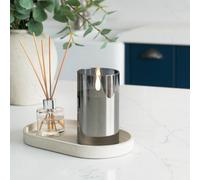 Festive Lights Ember™ Battery Hurricane Smoked-Glass Candle, 12.5Cm