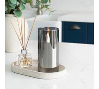 Festive Lights Ember™ Battery Hurricane Smoked-Glass Candle, 15Cm