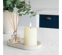 Festive Lights Ember™ Battery Signature Ivory Candle, 10Cm