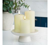 Festive Lights Ember™ Battery Signature Ivory Candle, Trio