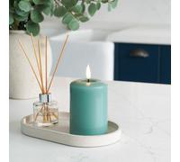 Festive Lights Ember™ Battery Signature Sage Green Candle, 10Cm